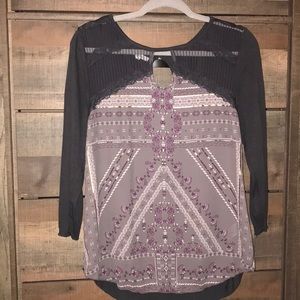 COPY - Blouse shirt with sheer detail